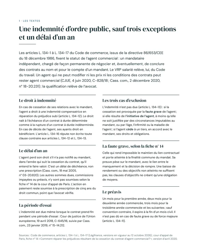 Une page du classeur de l’indemnité